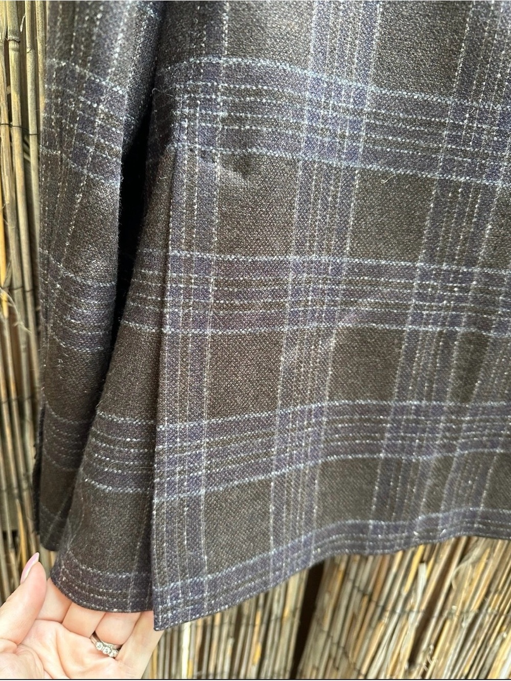 Maurizio Baldassari Men's Brown Plaid Wool Blazer - Classic Tailored Fit - Picture 8 of 9